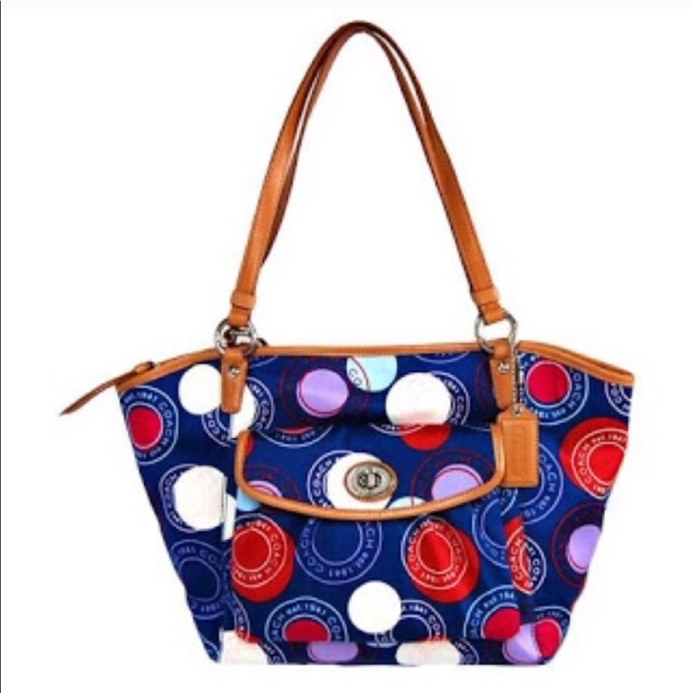 Coach Leah Polka Dot Tote
